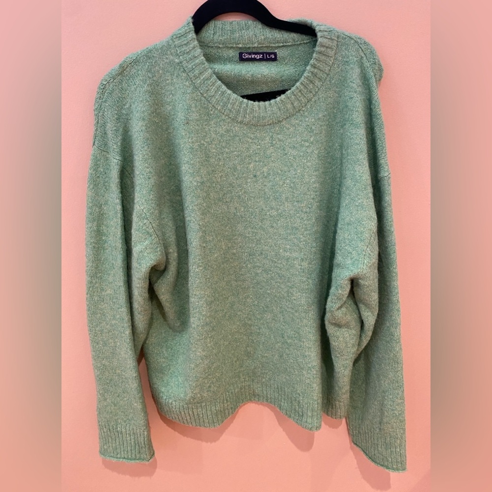 Women's Green Crew Neck Sweater